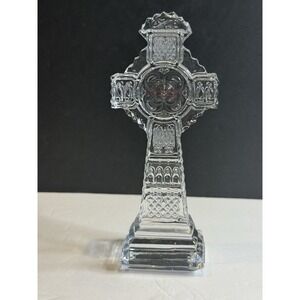 Galway Irish Crystal Cross Paperweight W/ sticker Religion Christianity
